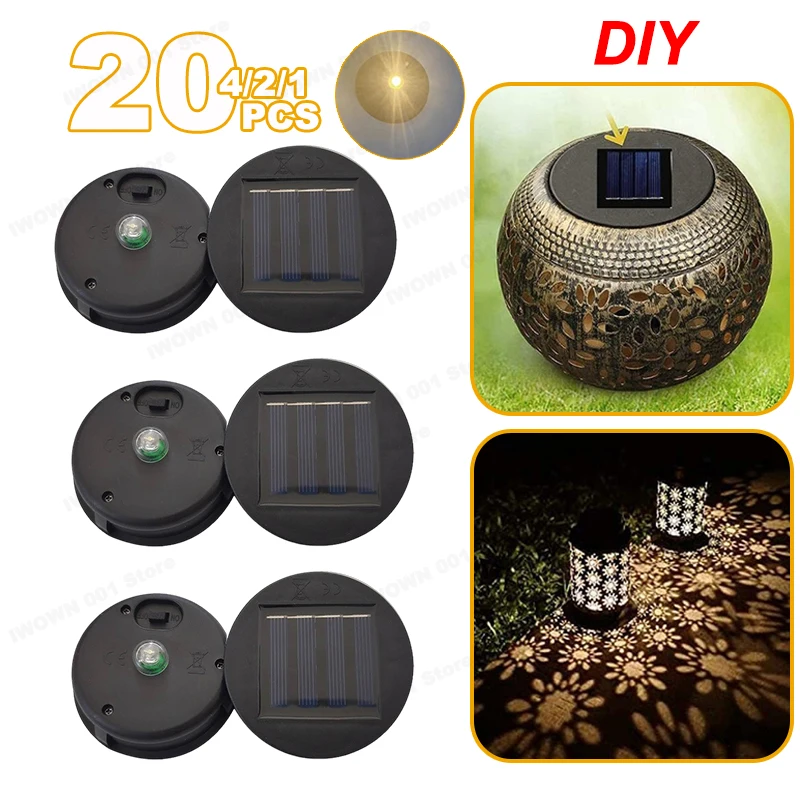 Solar Lights Replacement Top Solar Panel Lantern IP65 Waterproof Lid Lights Replacement 1.2 V 300 MAh For Switch Lamp
