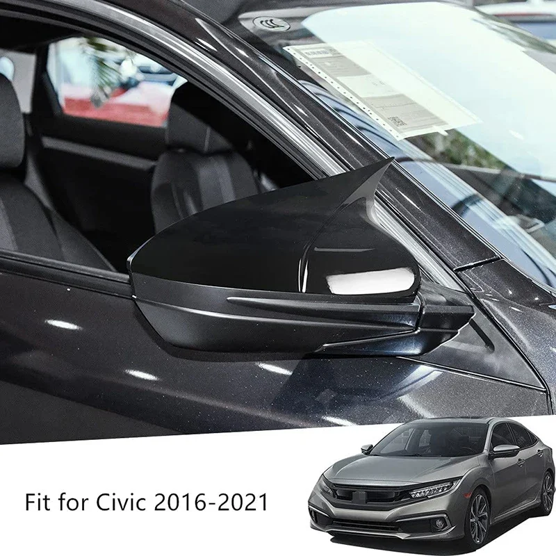 Horn style Side Mirror Cap Rearview Mirror Cover for Honda Civic 10th Gen Exterior Accessories 2016 2017 2018 2019 2020 2021
