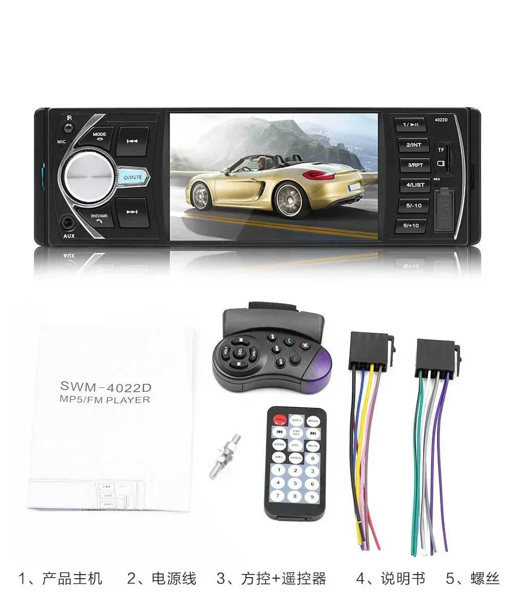 

2025 4.1 inch HD Car MP5 Bluetooth Hands-free Car MP5 Player Card Radio Reversing Priority 4022B