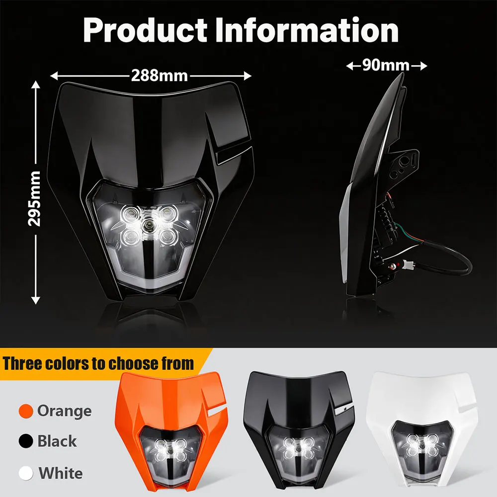 5 LED Headlight Headlamp Lamp Universal for KTM SX SXF XC XCF 125 200 250 300 350 450 Dirt Pit Bike Motorcycle Accessories