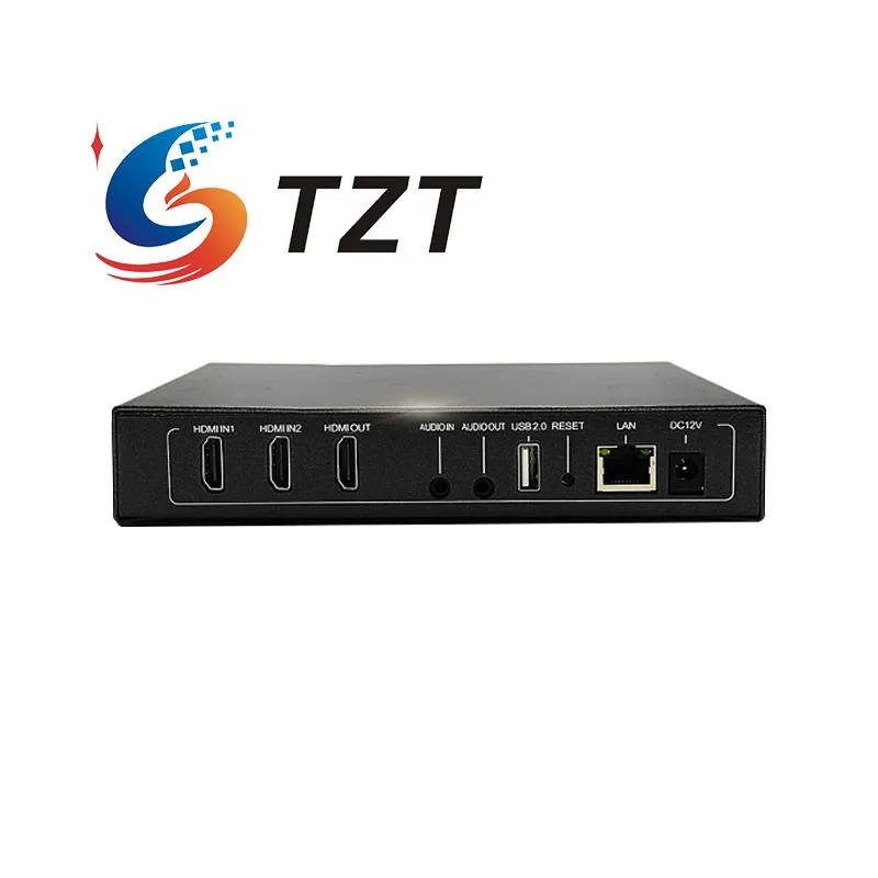 TZT EN_HHN03 Dual Input 1080P Multifunctional Video Encoder 2xHDMI-compatible Input Encoder for Live Streaming/NVR