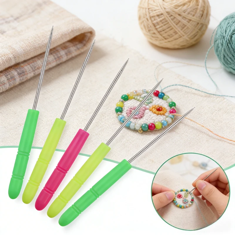 Plastic Handle Awl Tool for Beading Jewelry Making Sewing Craft - Multifunctional Ergonomic Portable Precision Tip DIY Supplies