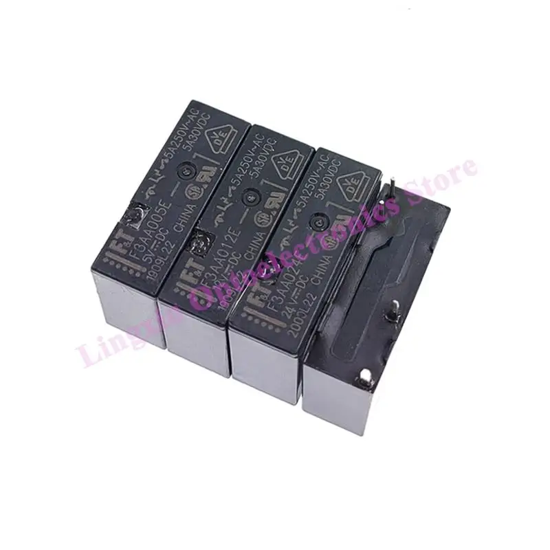 Free shipping 20Pcs/Lot F3AA012E F3AA005E F3AA024E 1 Form A SPST-NO Power Relays F3AA 5V 12V 24V DC 4PIN 5A 100% Original new