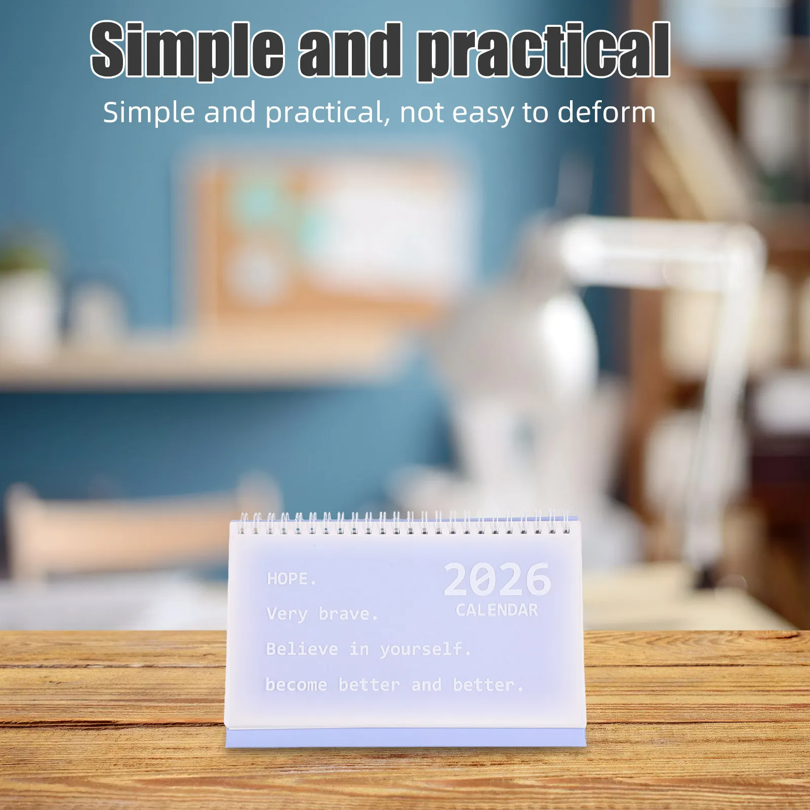 

2026 Table Calendar Modern Wire Binding Flip Design Monthly Weekly Daily Views for Office Decoration Academic Planning Use