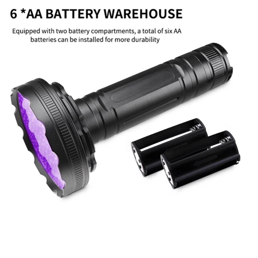 Bright 128LED 395nm UV Flashlight Ultraviolet Banknote Detection Fluorescence UV Torch Cat Moss Pet Urine Detect Purple Light