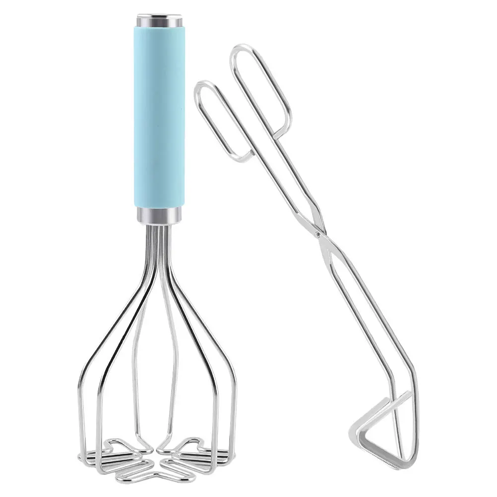 

1 Set Stainless Steel Potato Masher Kitchen Manual Vegetable Fruit Crusher Tool Purple Potato Pumpkin Bean Press