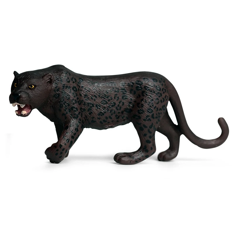 Cognitive Toy Simulation Black Panther Family Collection Toy Plastic Animal Static Solid Wild Animal Toy Children