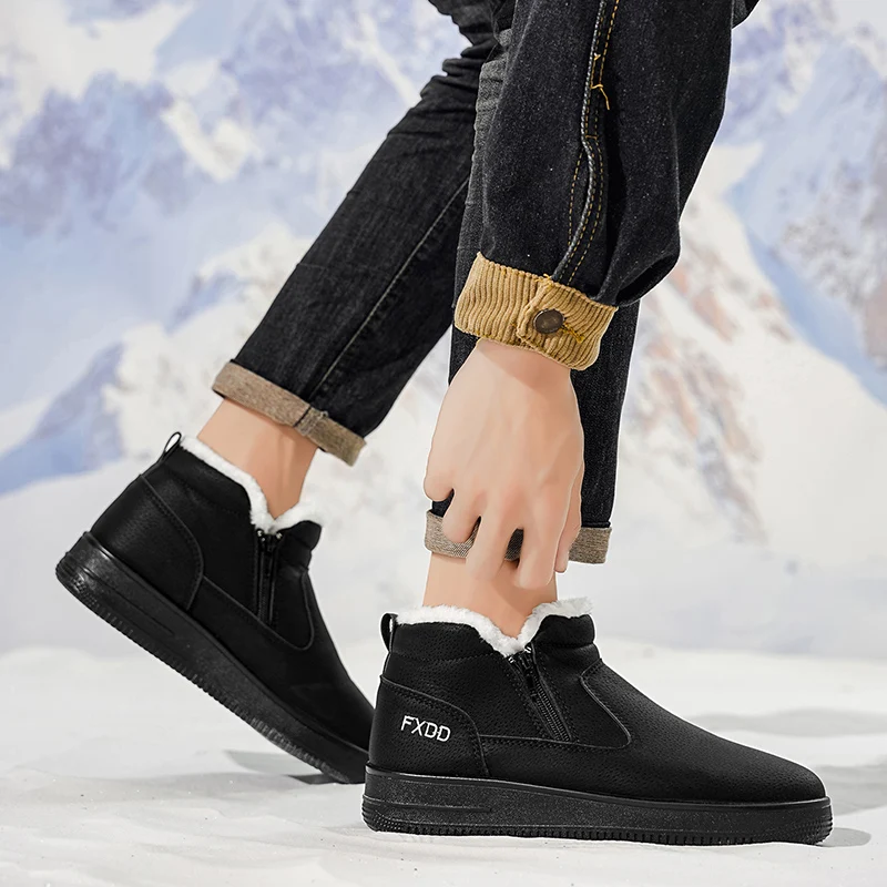 

Men Winter Boots Cold Proof Ankle Boots Men Winter High-quality Warm High Top Cotton Shoes Outdoor Thick Soled Snow Boots