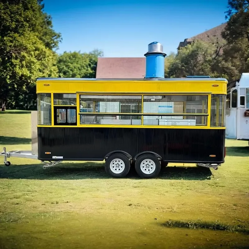 Food Trailer Factory Price Food Cart Food Truck Hot Sale USA EU Market Mobile Street Vending Customizable Cheap Price Customized