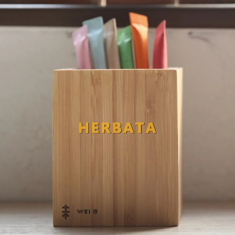 Multi-function creative Bamboo Made Desk Stationery Organizer Pen Pencil Holder Storage Box Case Square Container CL-2554