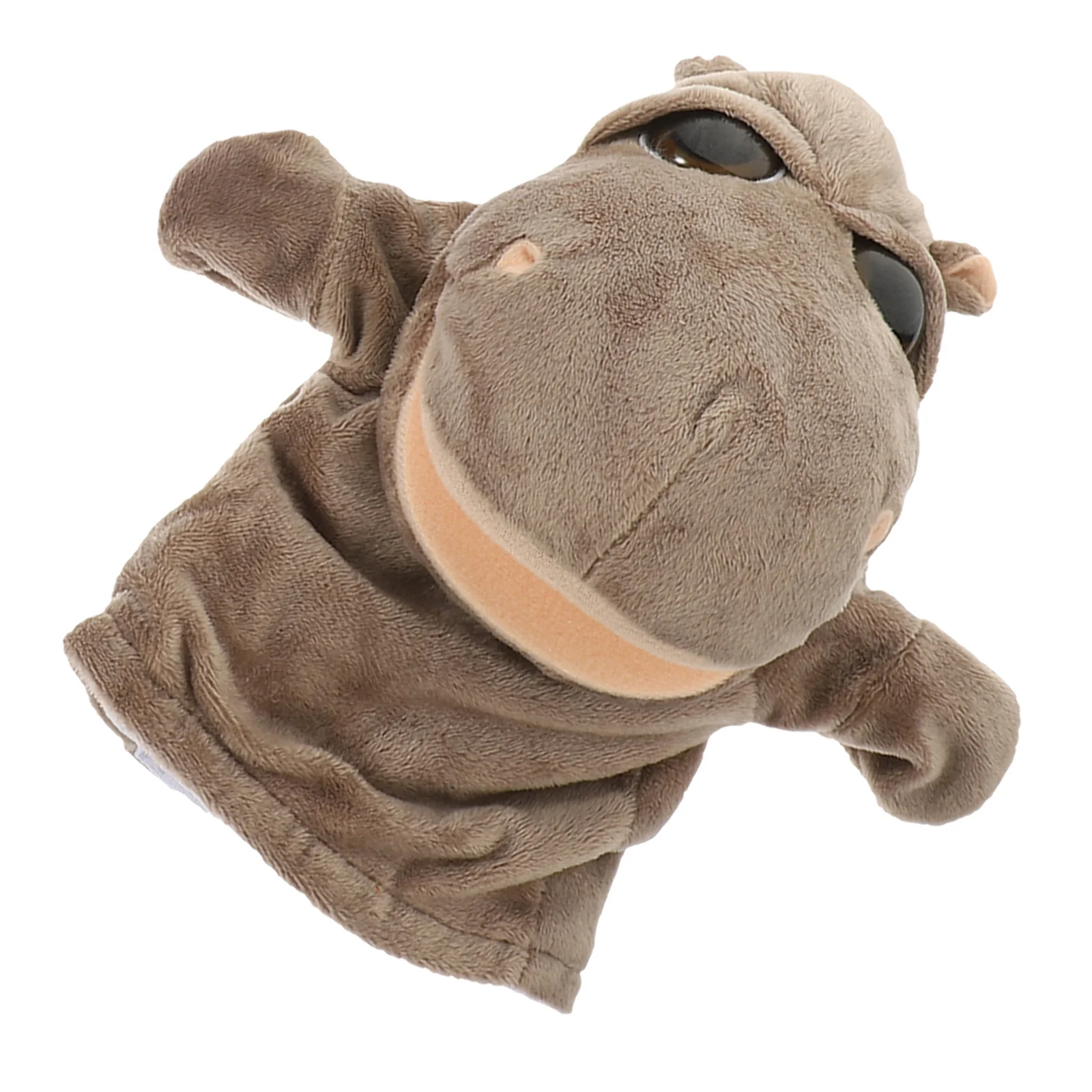 Brown Hippo Hand Puppet Comfortable Glove Fit Easy for Children Toddlers Imaginative Play Language Development