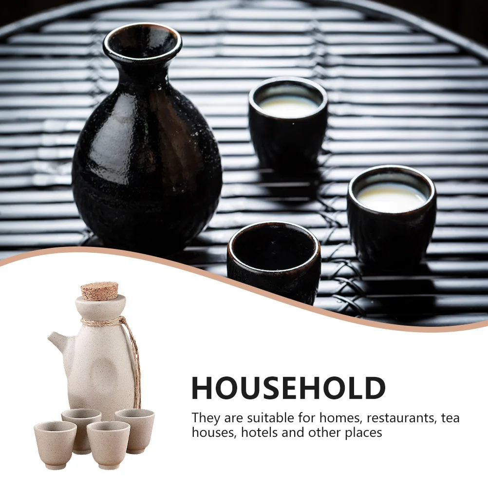 

1 комплект, керамический горшок и чашки для саке в японском стиле, гладкая поверхность, сервировка вина, набор посуды для напитков для дома, бара, ресторана, подарок