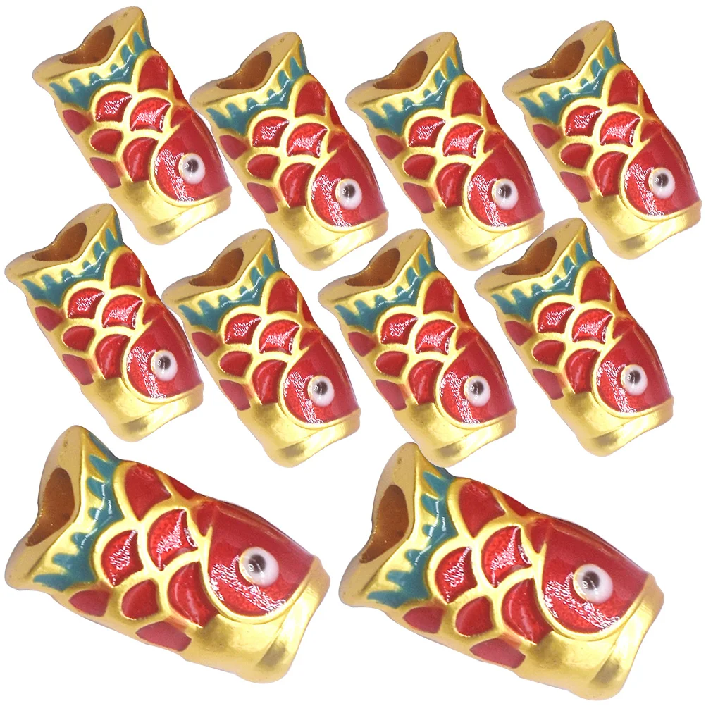 

10Pcs Koi Fish DIY Charms Alloy Beads for Jewelry Making Unique Personality Fashion Taste Wear Resistance Practical Hair Ties