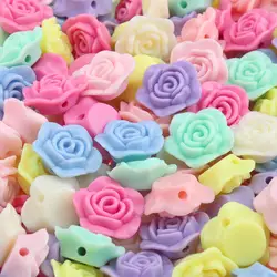 10-50Pcs  Acrylic Rose Flower Beads Spacer Ball Cap For Jewelry Making DIY Bracelet Necklace Crafts Accessories Supplies 18-20mm