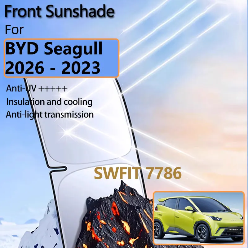 

Front Window For BYD Seagull Sunshade Dolphin Surf Mini 2026 2025 2024 2023 Accessorie Car Heat Insulation Protection UV Sticker