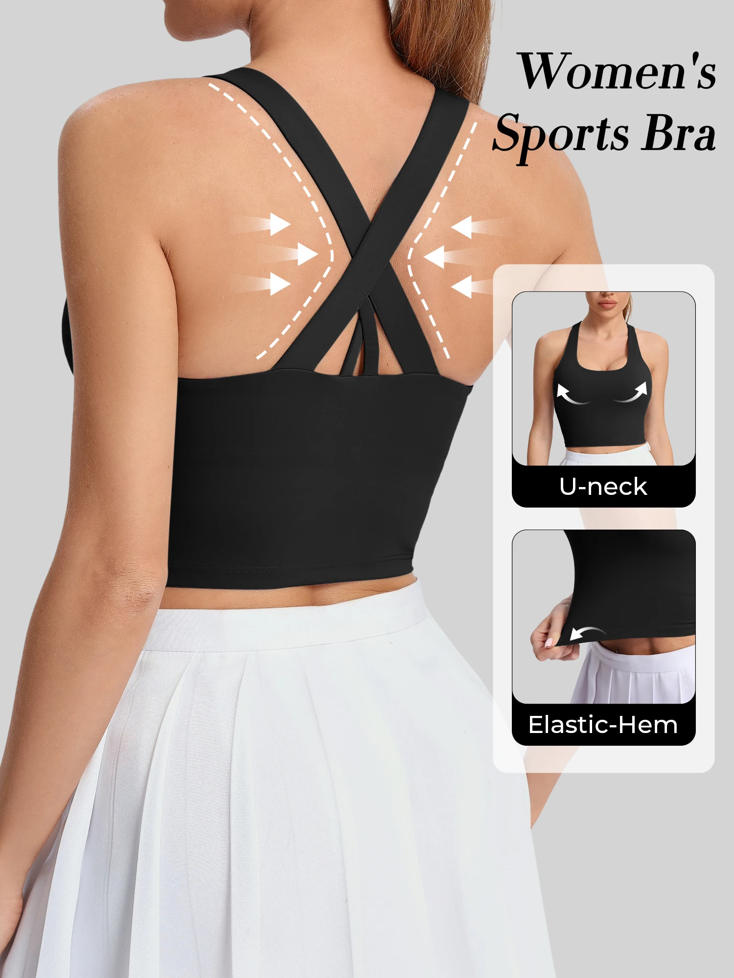 

Фитнес-жилет - фитнес-топ без рукавов с бретельками, подходит для женщин, чтобы носить во время фитнеса и упражнений в качестве спортивной йоги sh