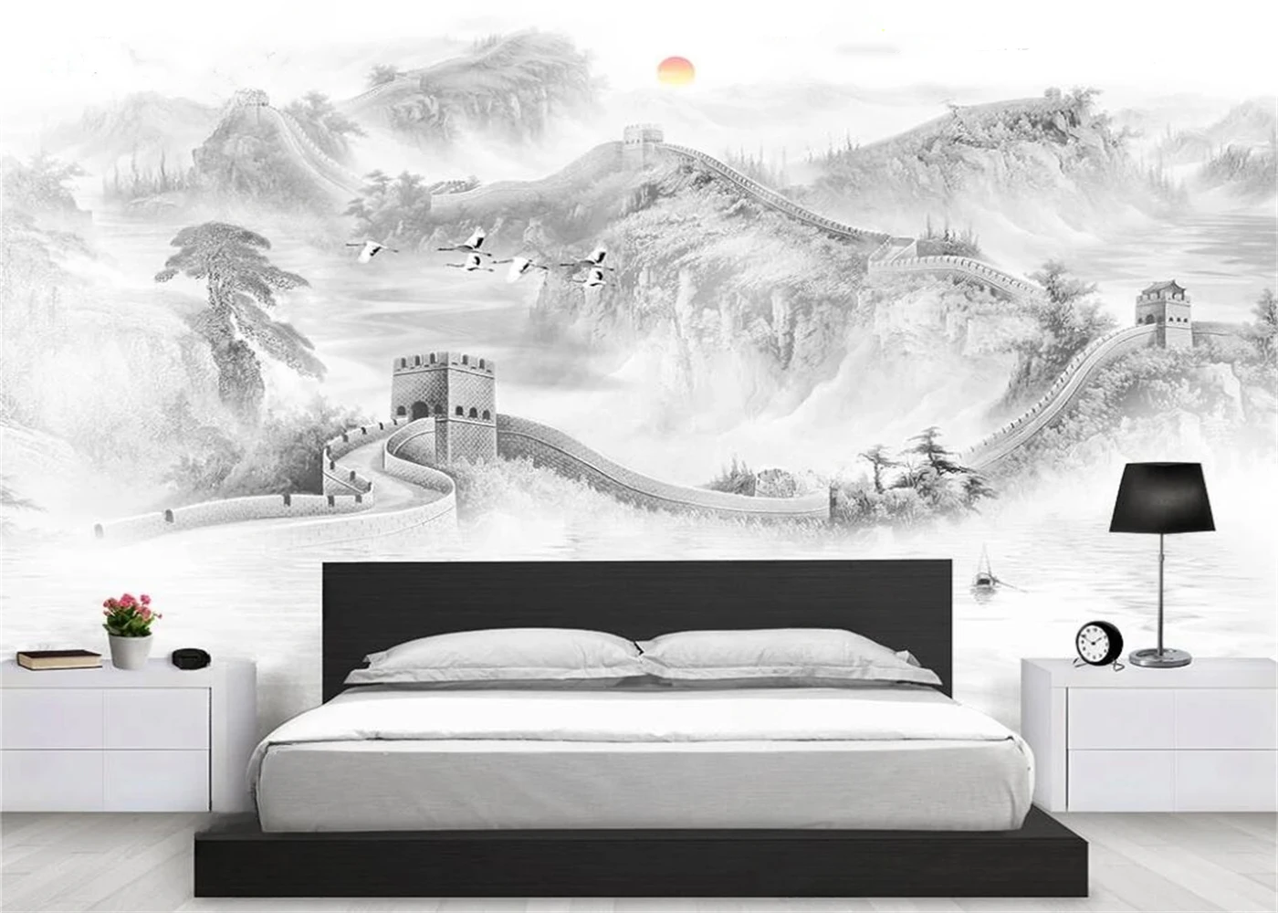 

Custom size mural Chinese Great Wall landscape picture sofa TV background wall photo home decoration bedroom 3d wallpaper