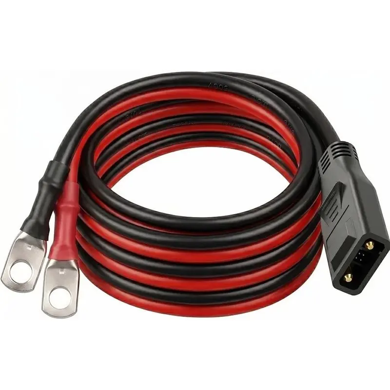ABZZ-For Power Station Compatible 1M 8AWG Battery Extension Cable XT150 Connector For Ecoflow M8 O-Ring Terminal Wire