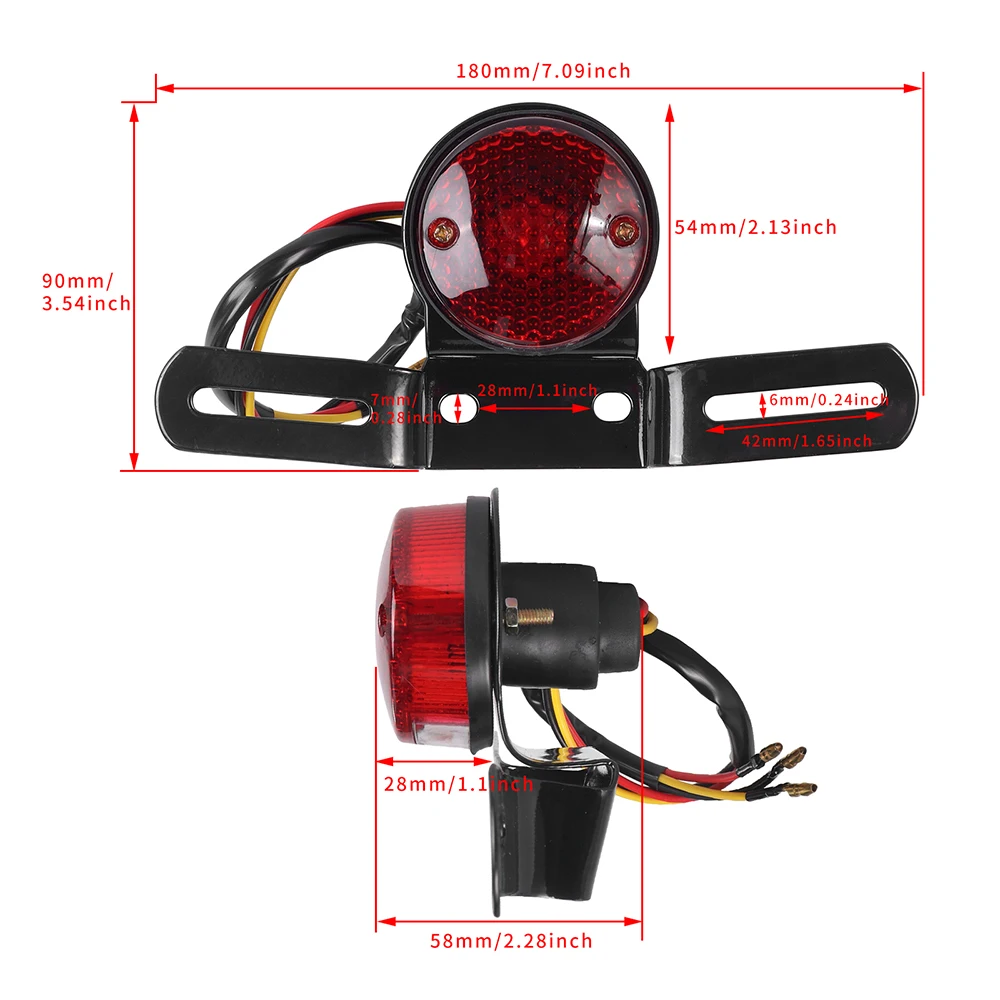 12V Halogen Moto Rear Lights Motorcycle Tail Brake Stop Light Cafe Racer For Chopper Bobber Motorbike Accessories view 3