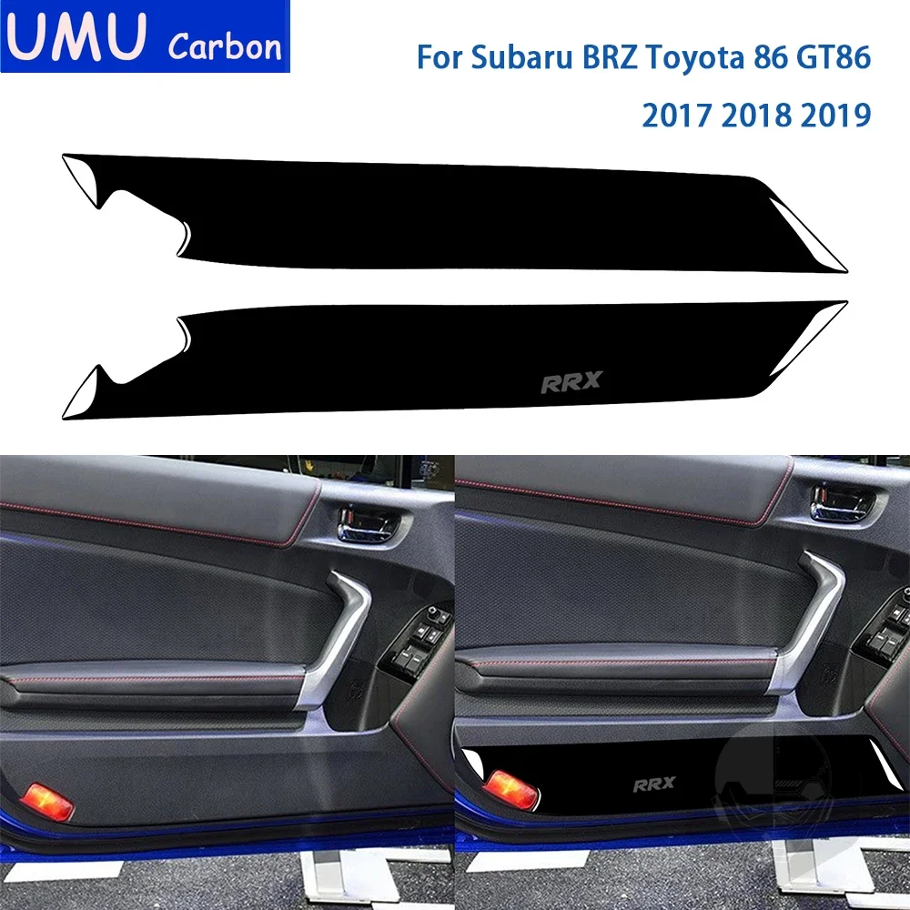 

For Subaru BRZ Toyota 86 GT86 2017 2018 2019 Accessories Car Black Plastic Door Panel Trim Sticker Modification Decoration