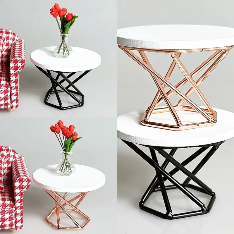 1pc tavolino in miniatura per casa delle bambole tavolino da tè tavolino mobili modello di casa arredamento giocattolo accessori per casa delle bambole