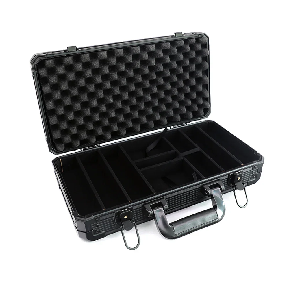 

Holds 300pcs 39/40/43mm Deluxe Chip Case Black K-type Portable Texas Holdem Aluminum Case Chips Storage Aluminum Case