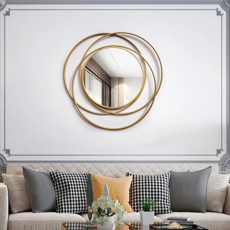 Luxury Modern Decorative Wall Mirrors Metal Small Round Wall Mirrors Bedroom Makeup Hairdresser Espejos Con Luces Room Decor