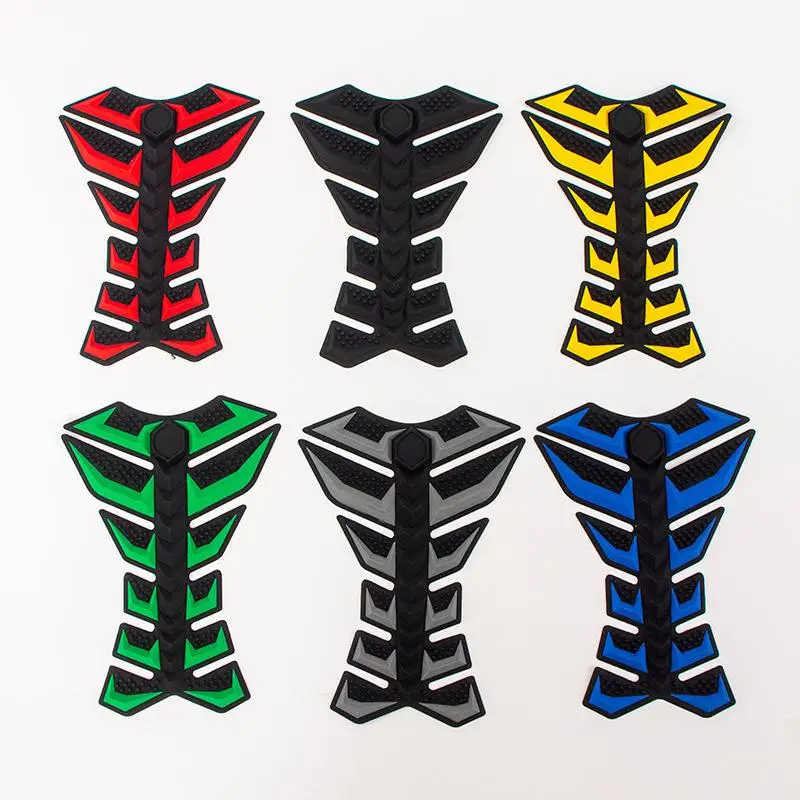3D Fish Bone Motorcycle Fuel Tank Sticker Universal Anti-Slip Oil Resistant Pad for Off-Road Motorbike Modification