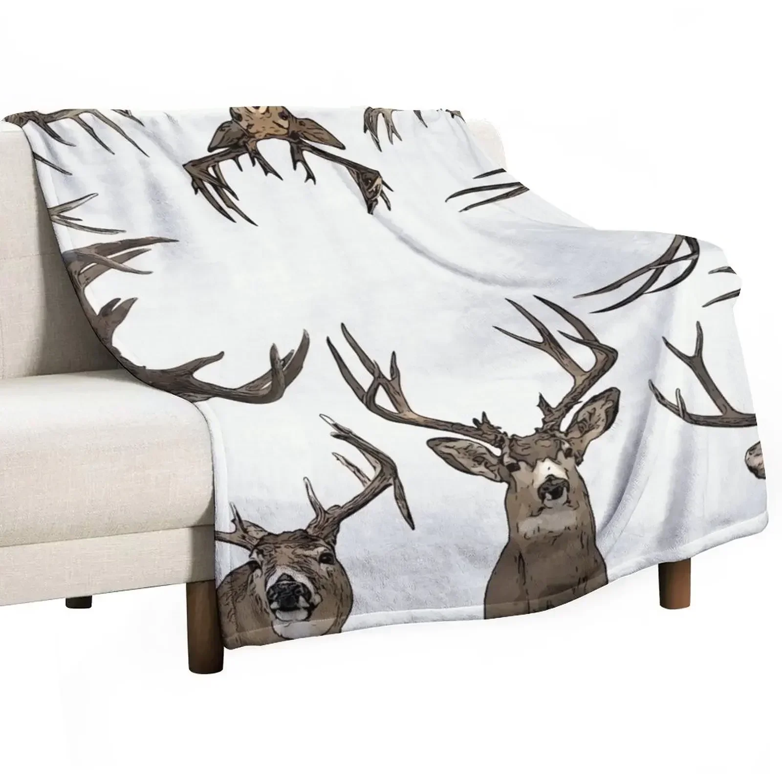 

Big Buck Deer Composite modern Rustic Collage Throw Blanket Single Sofa Quilt For Sofa Thin Soft Blankets