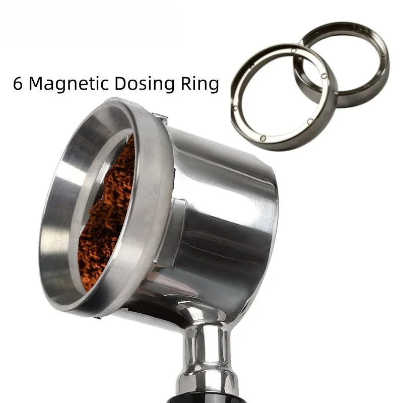 JUSTINU 51/54/58/mm Portafilter Italian Espresso Accessories Magnetic Coffee Quantitative Ring Funnel Stainless Steel Accessorie