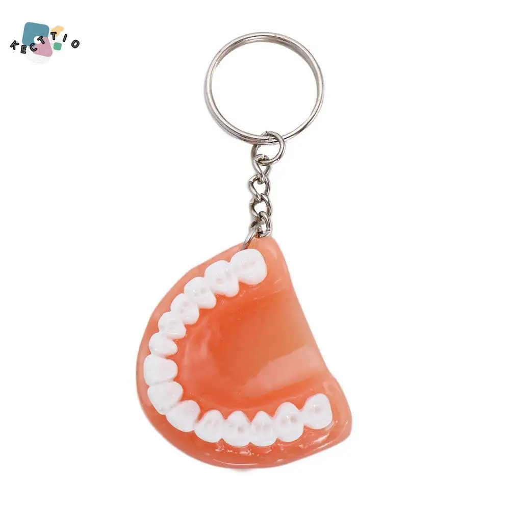 Dental Gift Creative Upper Jaw Simulation Teeth Shape Tooth Key Chain Teeth Keyring Denture Key Chain Teeth Pendant