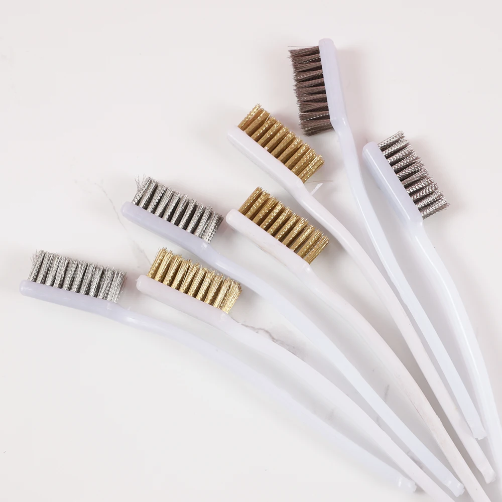 

5Pcs 17cm Metal Remove Rust Brushes Brass Cleaning Brushes Polishing Metal Brushes Cleaning Polishing Hand Tools Home Wire Brush