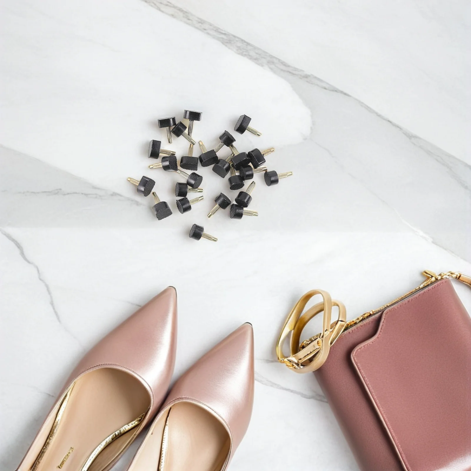 

30pcs Shoe Heel Tips Replacement Caps Tpu Iron Durable Anti-Slip Noise Reduction Heels Repair Kit High Heel Tips Dowels