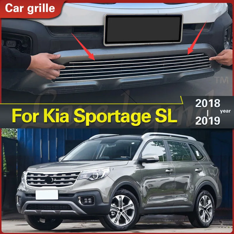 

For Kia Sportage SL 2018 2019 Body Kit High-quality Stainless Steel Front Lower Grill Grille Cover Trims Refit Racing Grills