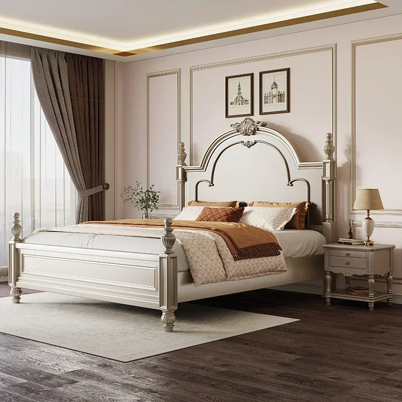 

Children Luxury Modern Double Bed Loft Princess Design Adults Queen Bed Frame Elderly Muebles De Dormitorio Postmodern Furniture