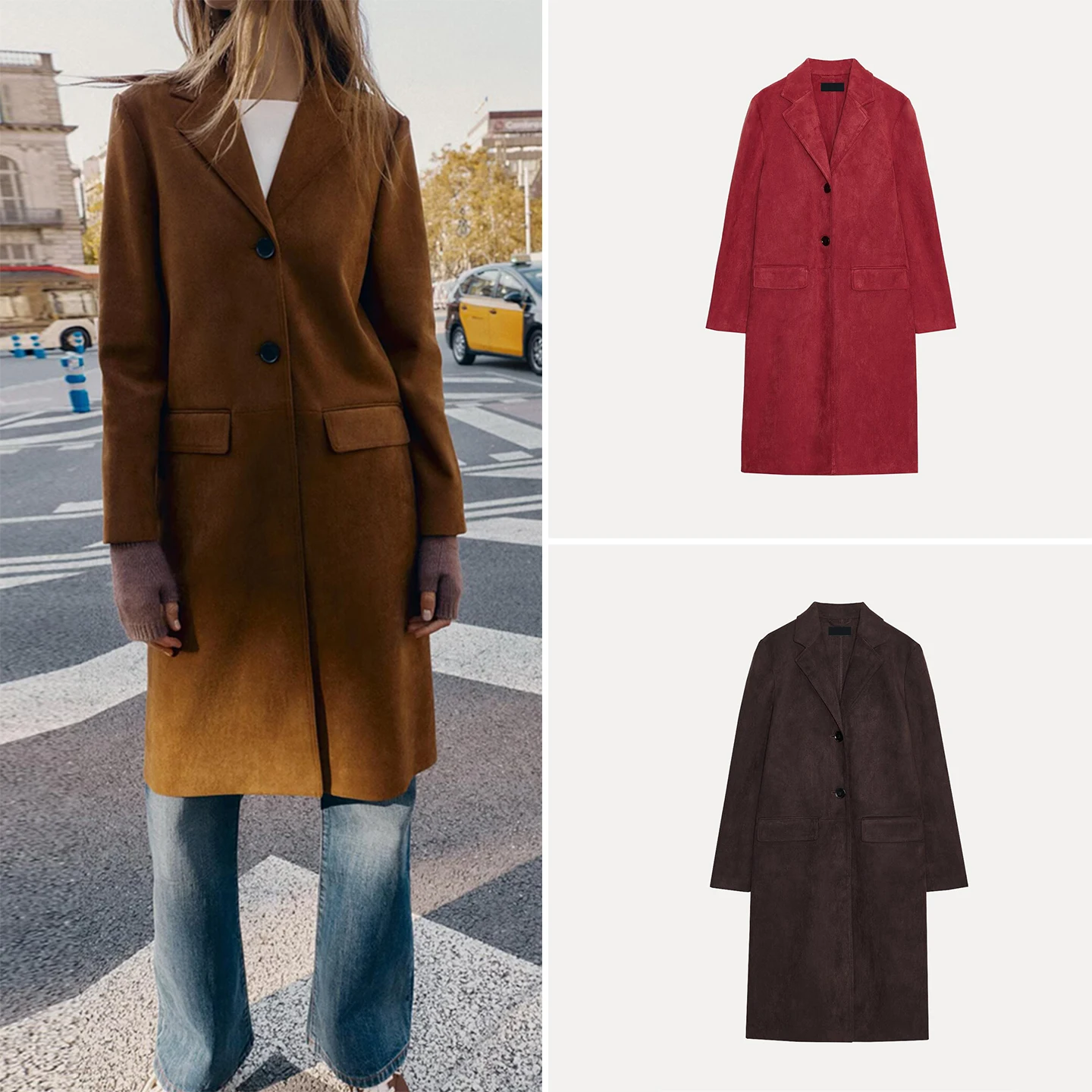 

Winter 2025 Women's Long Sve Turn-down Collar Single Button Coat Casual Sle Large Outerwear Youth Suitable Online Exclusive