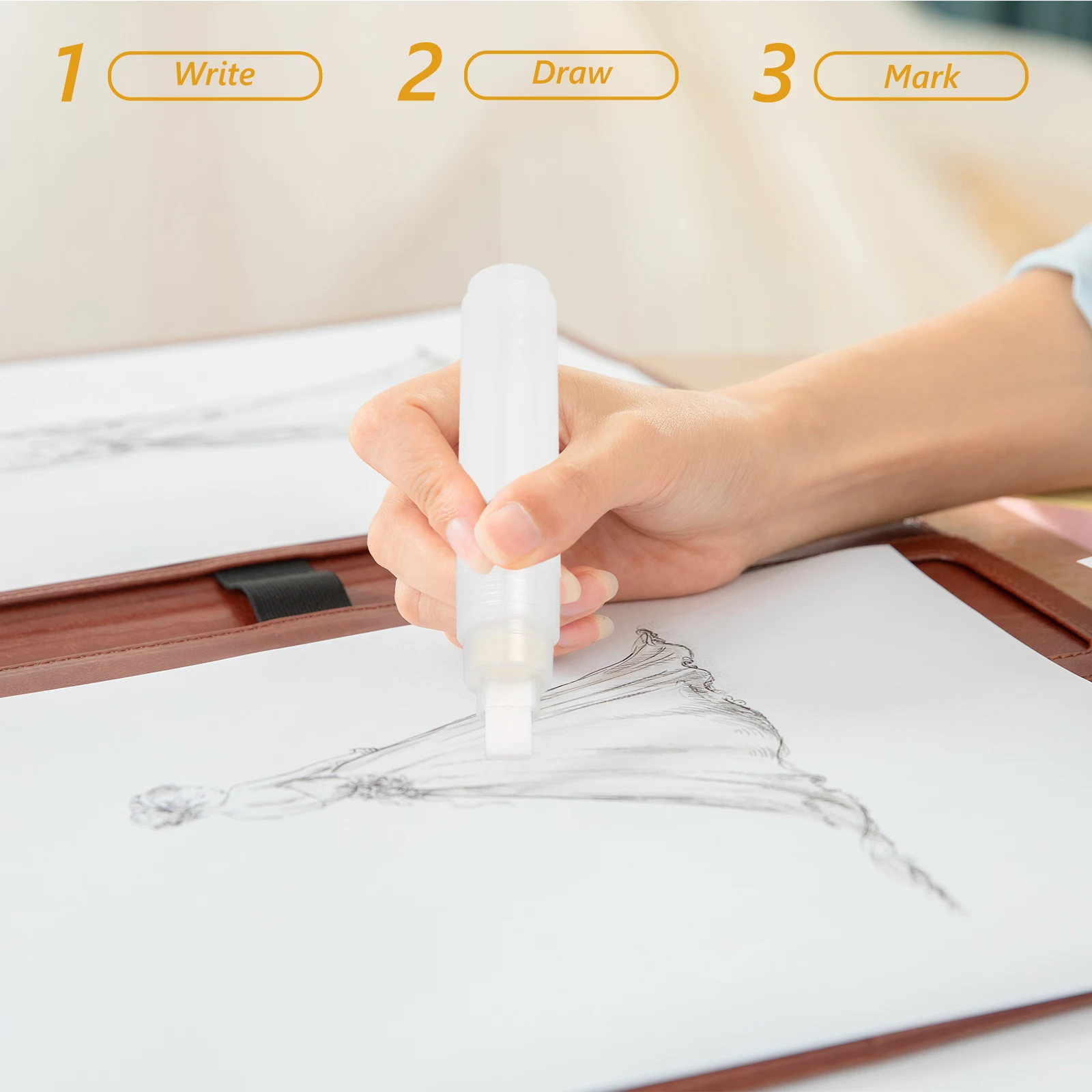 

12pcs Note Pen Accessories Clear Refillable Markers Flat Empty Acrylic Paint Pens for Art Drawing Writing Vibrant Color