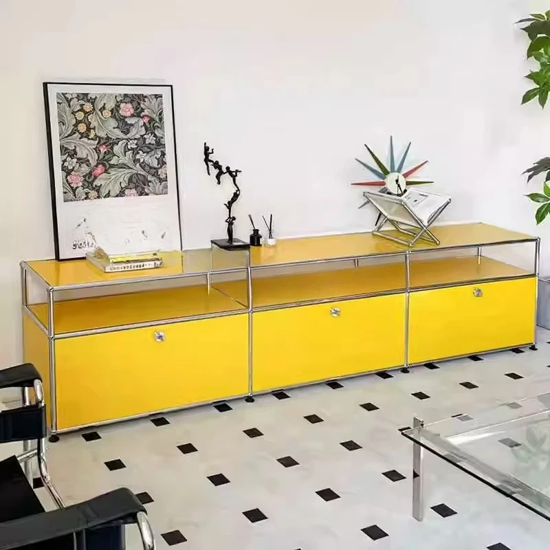 Modern simple TV cabinet, stainless steel floor-to-ceiling locker, bedroom, living room metal furniture