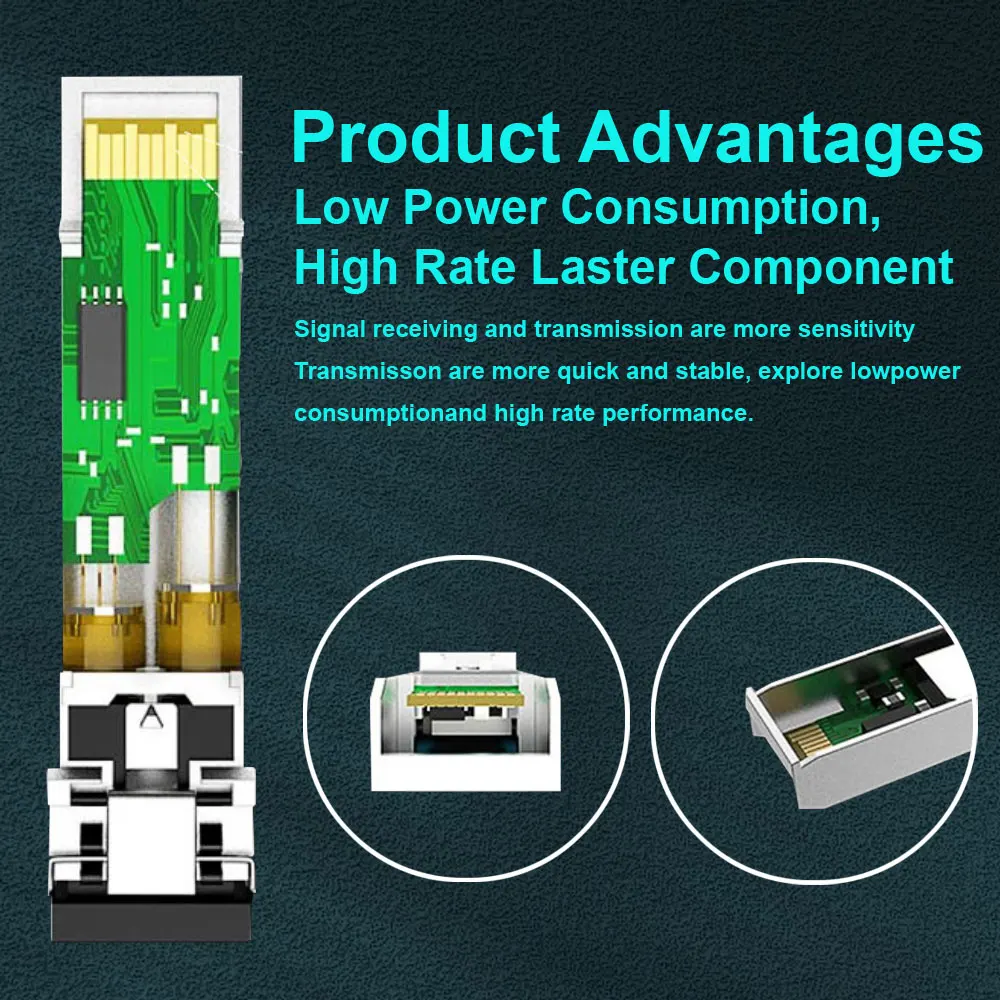 10G 20KM LC Simplex Connector SFP Module Single Mode Single Fiber 1270nm/1330nm z przełącznikiem Cisco/Mikrotik Gigabit Ethernet