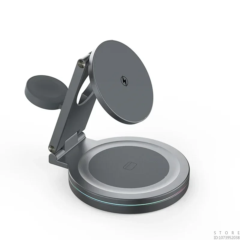 

Металлическое беспроводное зарядное устройство, быстрая зарядка для IPhone Iwatch и Airpods, портативная зарядная станция 3 в 1 из цинкового сплава для зарядного устройства Apple