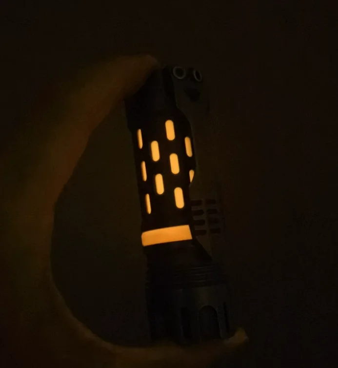 Used EDC Titanium alloy stone washing Luminous inner tube Outdoor Tools Strong Light Torch Lamp Decompression Toy