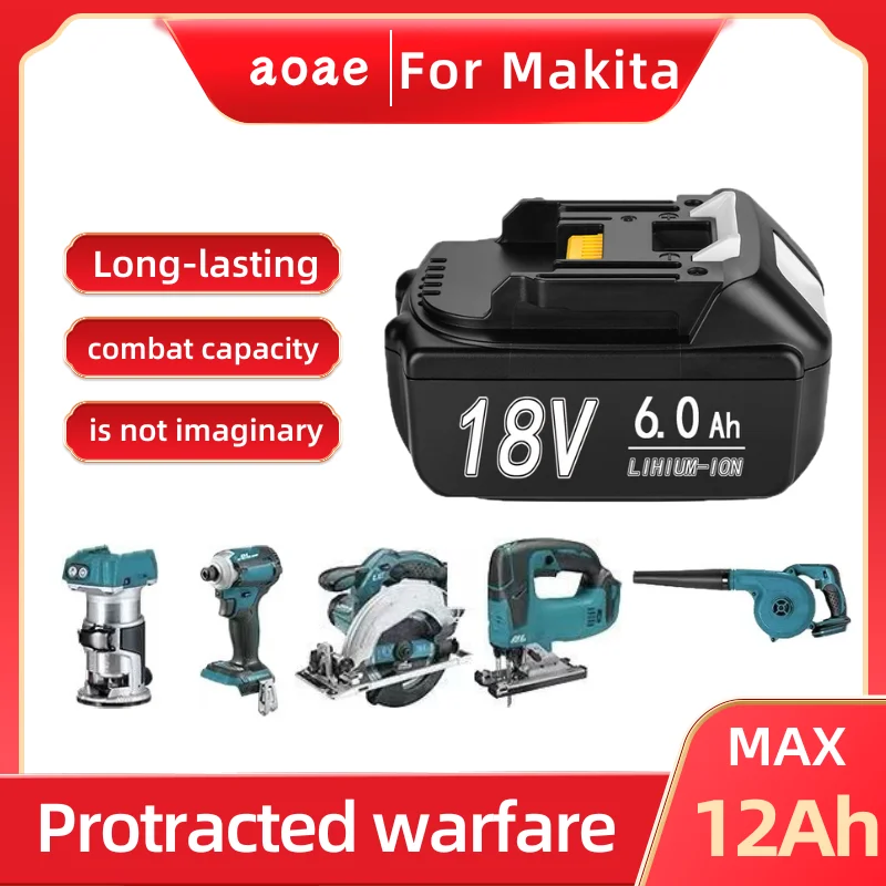 for Makita 18V 6000mAh Rechargeable Power Tools Battery 18V makita with LED Li-ion Replacement LXT BL1860B BL1860 BL1850 Charger