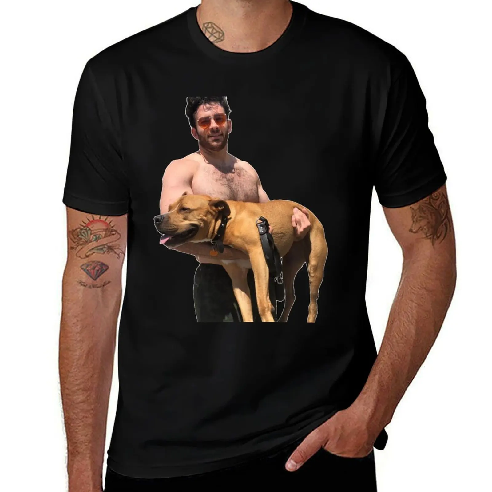 

Hasan Piker and happy dog. T-Shirt anime t shirts for man t shirts cotton 100% man t shirts for men T-Shirt