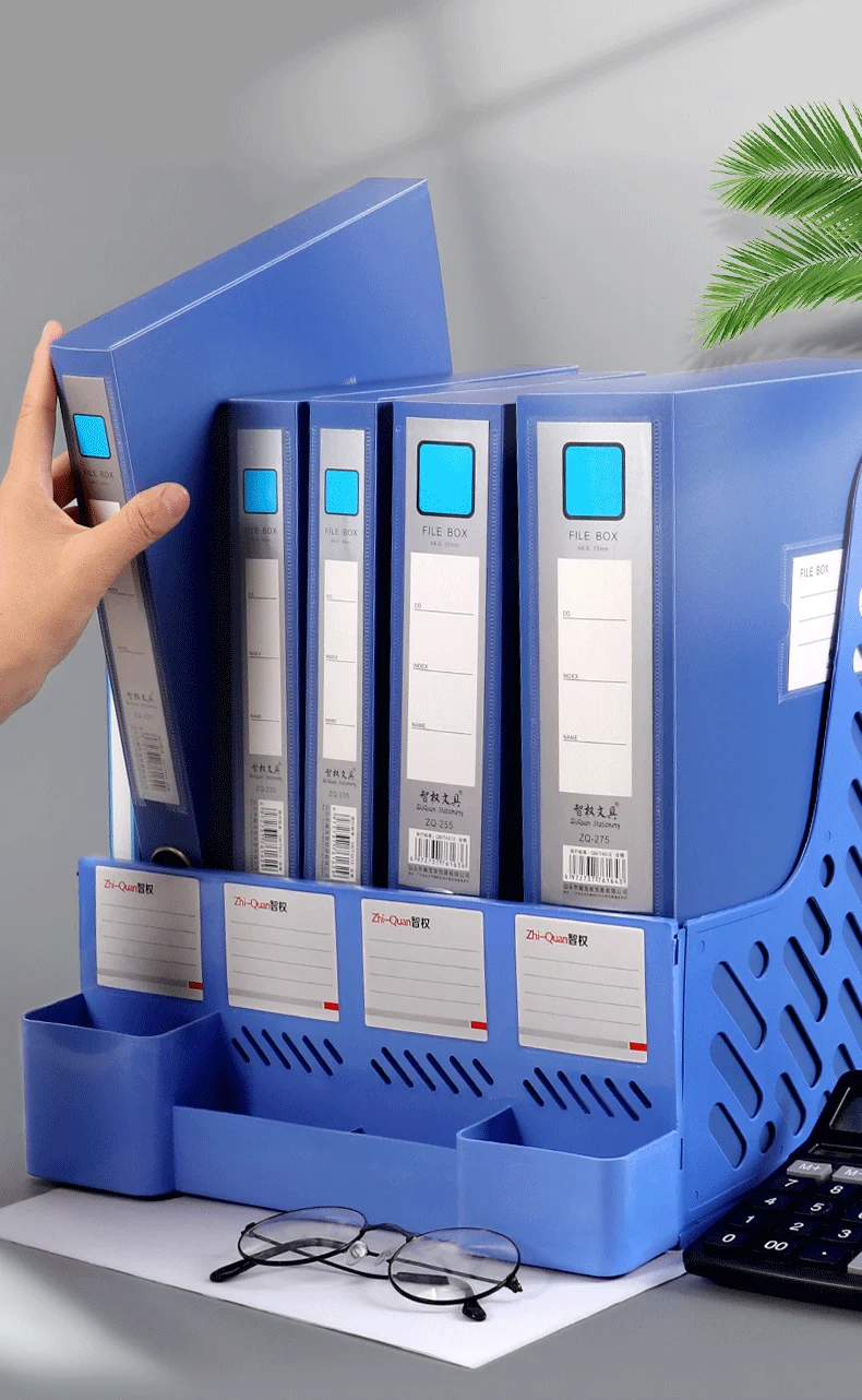 Thickened Large Capacity File Organizer For Desk Document File Box Storage Bag Standing Test Paper Bag 2.0cm 3.5cm 5.5cm 7.5cm
