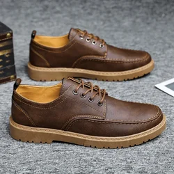 British Style Men Casual Shoes Quality Comfortable Men Leather Shoes Soft Wear-resistant Male Social Dress Shoe Chaussure Hommes