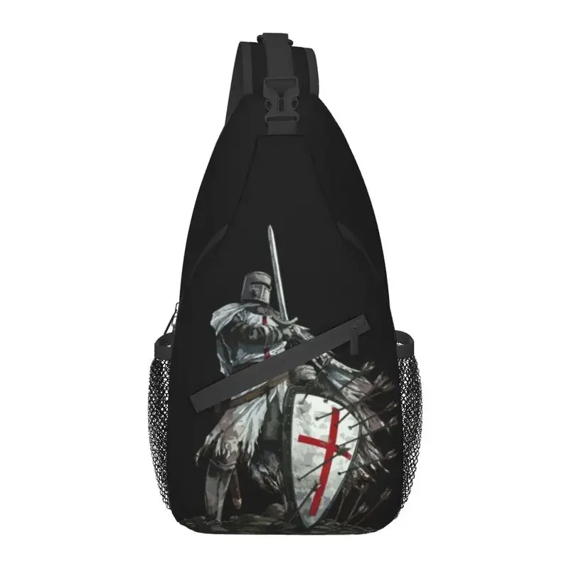 

Knights Templar Sling Bag Men Medieval Templar Shield Cross Shoulder Crossbody Chest Backpack Travel Hiking Daypack