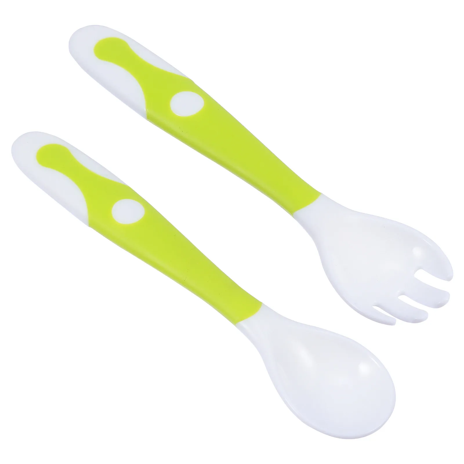 

1Set Babies Learning Spoon Fork Training Tableware Infant Flatware Toddler Eating Tools Safe Anti-Skid Utensils