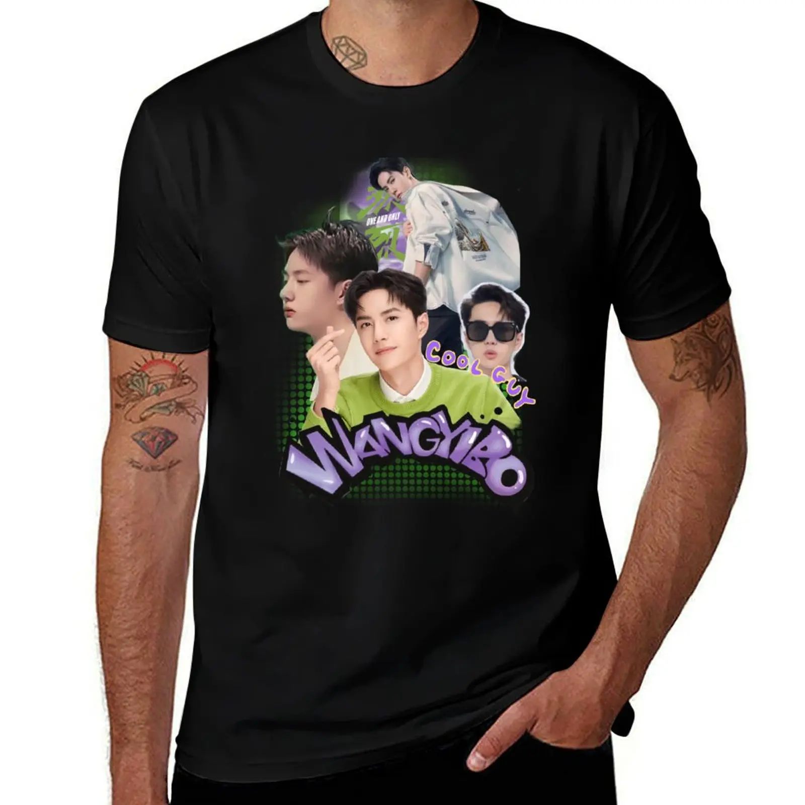 

Wang Yibo One and Only T-Shirt t shirts for man pack white man t shirt cotton T-Shirt