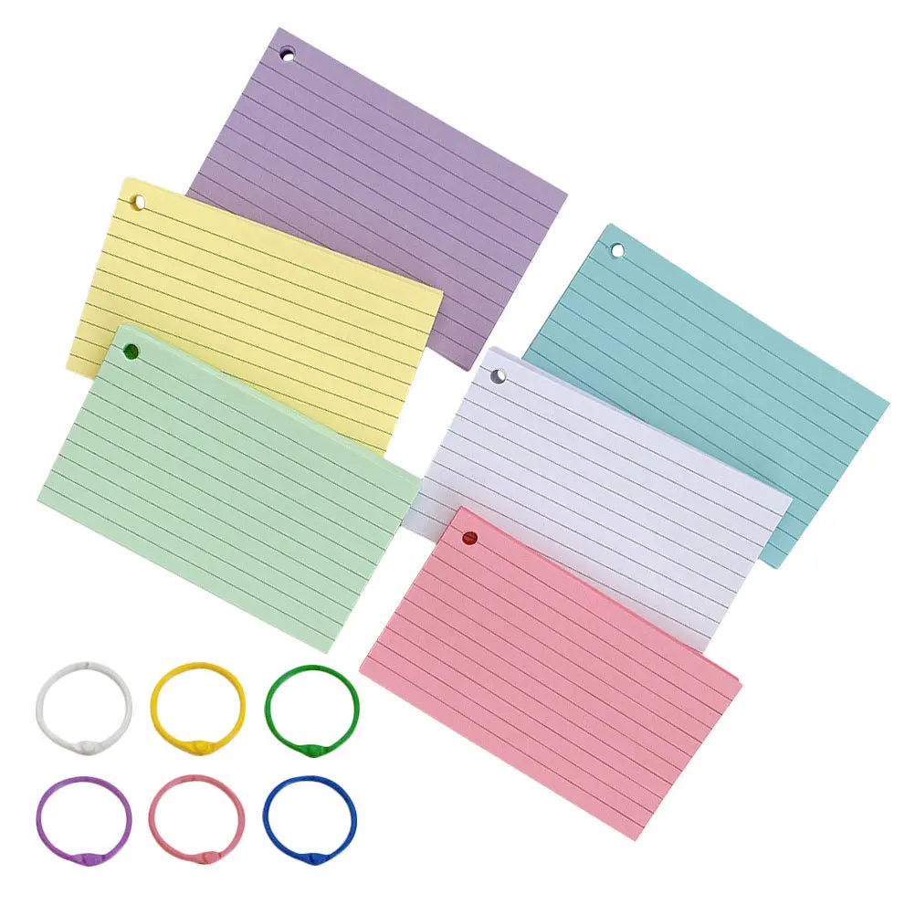 Juego de blocs de notas multicolores, tarjetas de notas indexadas, tamaño compacto, libretas pequeñas para estudiar reuniones, tarjetas de índice, 1 Juego