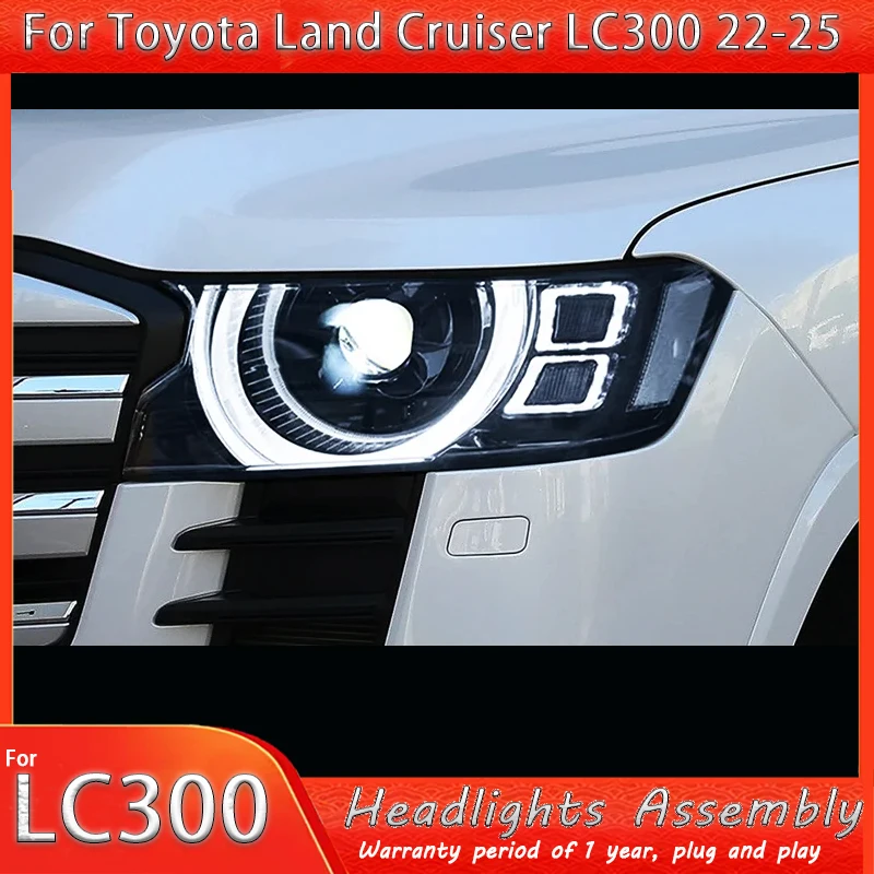 

Car LED Head Lamp Upgrade Modified For Toyota Land Cruiser LC300 Headlight 2022-2025 Dynamic Signal Head Lamp Auto Accessories